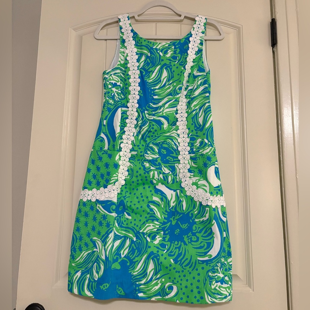 Lilly Pulitzer Green and Blue Mini Dress